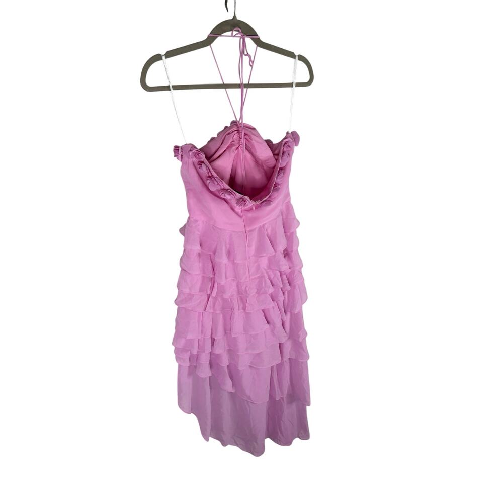Majorelle Brittan Asymmetrical Gown Halter Rosette Ruffle Prom Hoco Fairy Boho M - Picture 9 of 13
